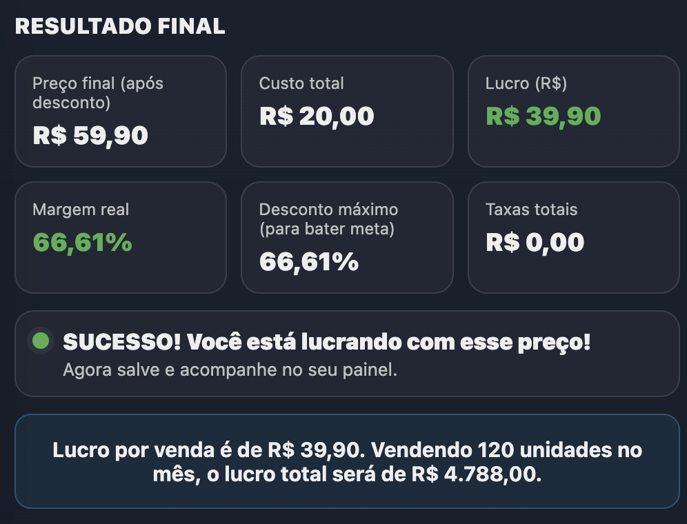 Prévia do precificador